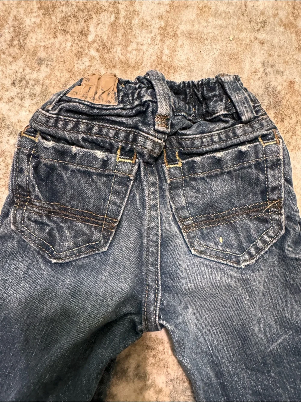 The Children's Place Distressed Baby Denim Jeans - Faux Repair Patches